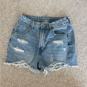 H&M Light Blue Distressed Jean Shorts
